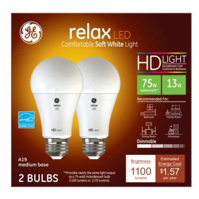 GE 2PK 15W SW Relax LED Bulb