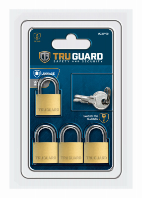 TG 4PK 3/4" BRS Padlock