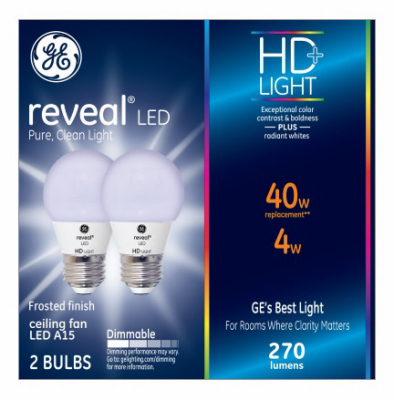 GE 2PK 4W A15 Rev Bulb