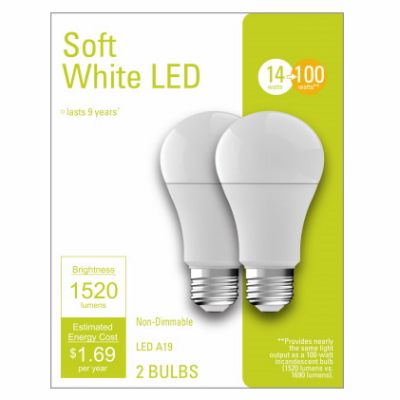 2PK 14W SW A19 Bulb