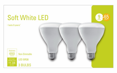 GE 3PK 9W SW BR30 Bulb