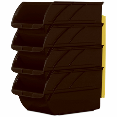 4PK #3 BLK Bins/Hangers