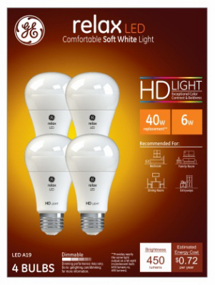 GE 4PK 6W SW HD Bulb