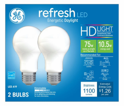 GE 2PK 10.5W 1Nat Bulb