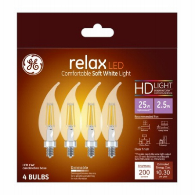 GE 4PK 2.5W SW Rel Bulb