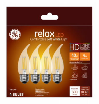 4PK 4W GE/SW Rel Bulb