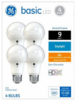 GE4PK 5.5W Day A19 Bulb