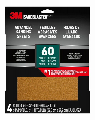 4PK 9x11 60G Sandpaper