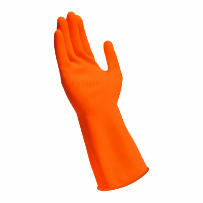 MED Men Orange Nitrile Gloves