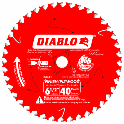 6-1/2x40T Finish Blade