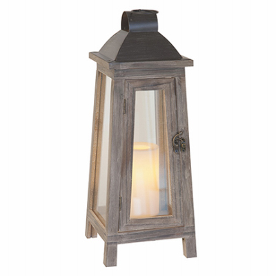 18" Bleach Oak Lantern