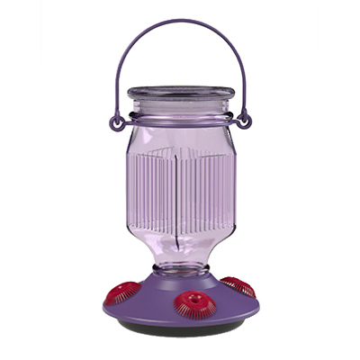 Hummingbird Feeder Lavender Glass 16oz