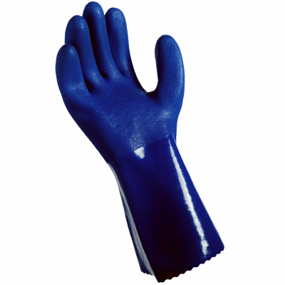 Large Mens Blue Cuff Gloves