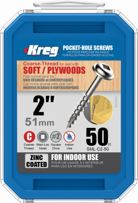 50PK 2" STL Pocket Screws