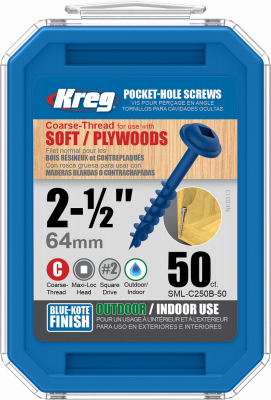 Kreg 50PK 8x2-1/2 Pocket Screws