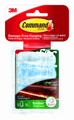 Command 17301CLRAW-ES Rope Light Clip, Plastic, Clear