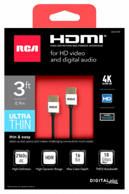 3' Thin HDMI 4K Cable