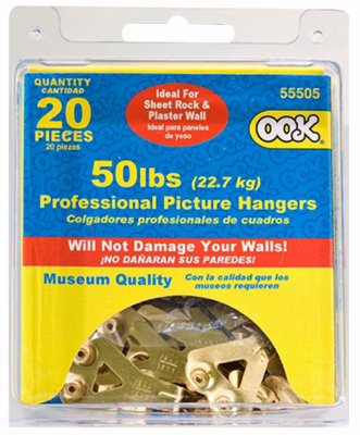 20PK 50LB Brass Picture Hangers