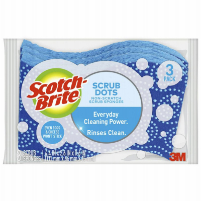 3PK Scrub Dots Sponge