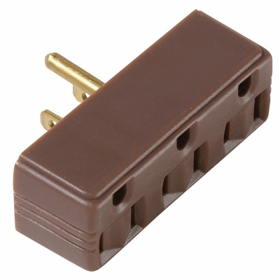 Brown Triple Outlet Adapter
