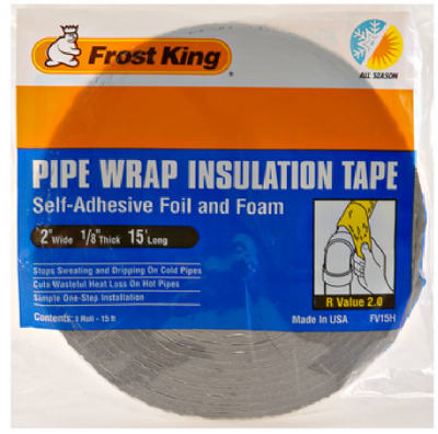 INSULATING PIPE WRAP 2"X15'