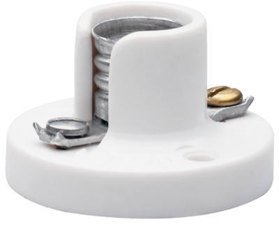 White Cleat Lampholder Candle Bs