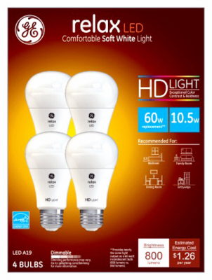 GE 4PK 10.5W Soft White A19 Bulb
