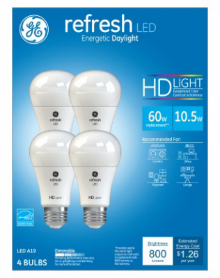 GE4PK 10.5W Day A19 Bulb 60w