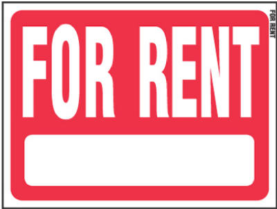 18x24 Plastic For Rent Sign