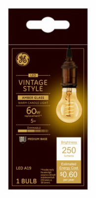 GE 5W WW A19 Vintage Bulb