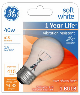 GE 40W CLR A15 Bulb