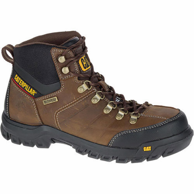 CAT Threshold P90935-7M Work Boots, 7, M W, Real Brown, Leather Upper,