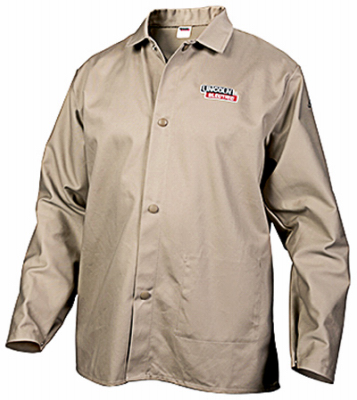 Lincoln Electric KH841-XL Welding Shirt, XL, Cotton, Khaki, Snap Button