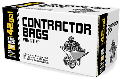CONTRACTOR TRASH BAGS, 3M 42G