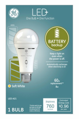 GE 8W SW Battery Backup Bulb