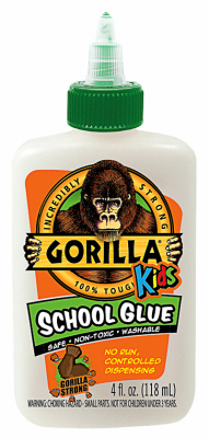 Gorilla 2754202 School Glue, White, 4 oz