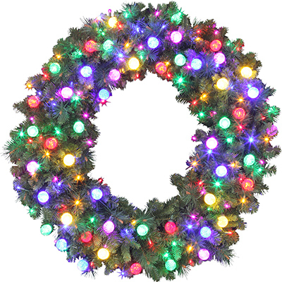 48" Multi LED Artificial Wreath