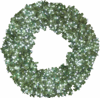 60" WHT LED Art Wreath