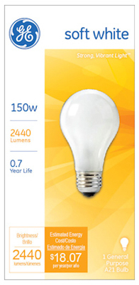 GE 150W AW Soft White Bulb