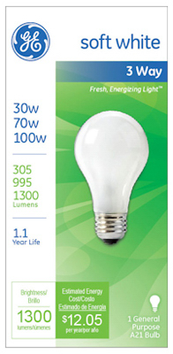 GE 30/100W SW 3WY Bulb