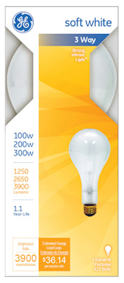 GE 100/200/300 3Wy SW Light Bulb