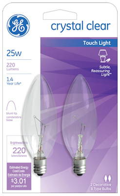 GE2PK 25W CLR Torp Bulb