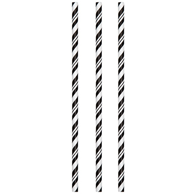 24CT BLK Paper Straws