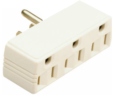 Ivory 15A Triple Outlet Adapter