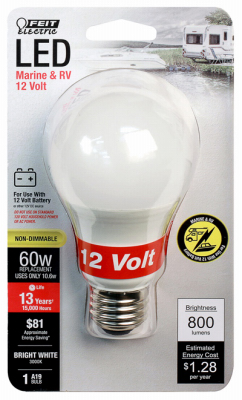 10.5W WW A19 RV Bulb