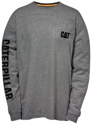 CAT MED GRY L/S Tee