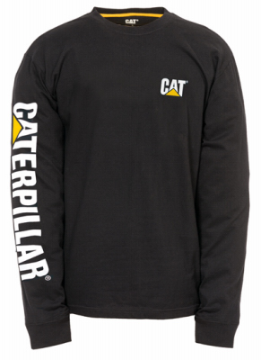 CAT MED BLK L/S Tee