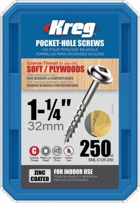 Kreg 250CT 1-1/4" Pocket Screws