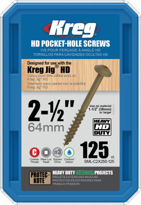 Kreg 125CT 2-1/2" Pocket Screws
