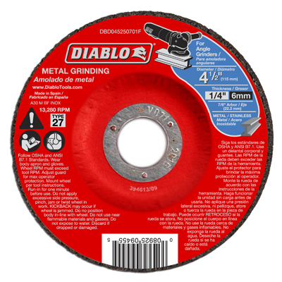 Diablo 4-1/2x1/4x7/8 Metal Disc